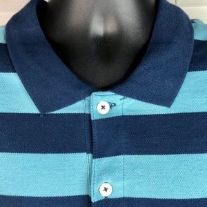 NWTs Gap blue striped cotton polo shirt
